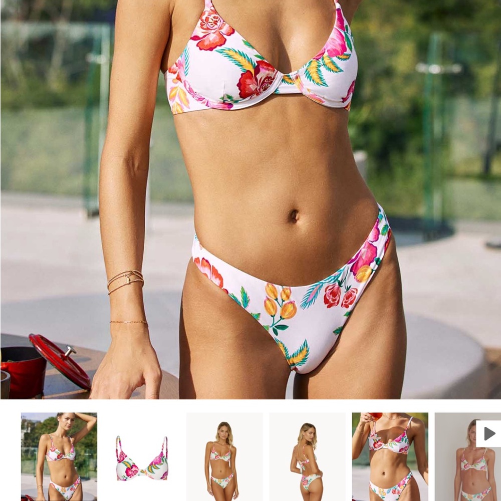 PQ Swim Floral Bikini Set - Pink and Green Mita - Picture 4 of 12